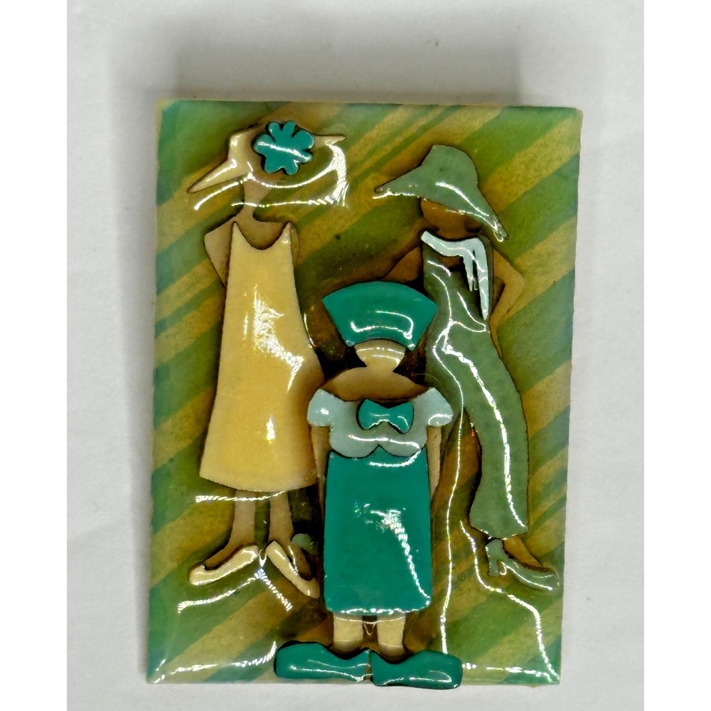 VTG Woman Pin by Lucinda Handmade 3 Ladies Friends Sisters Dressy Hats